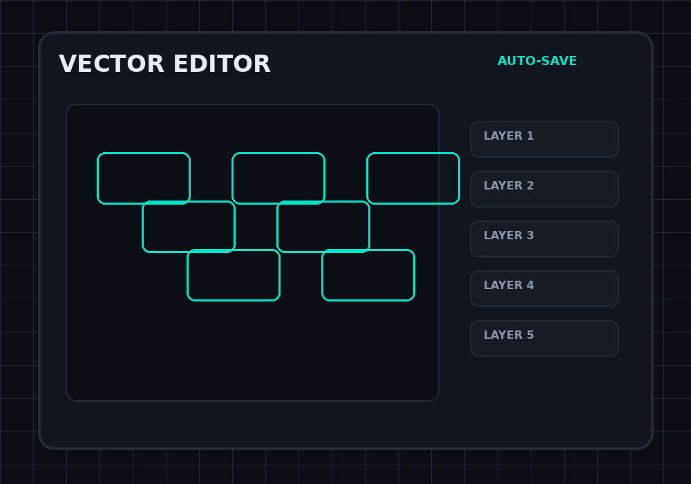 PixelForge vector editor interface